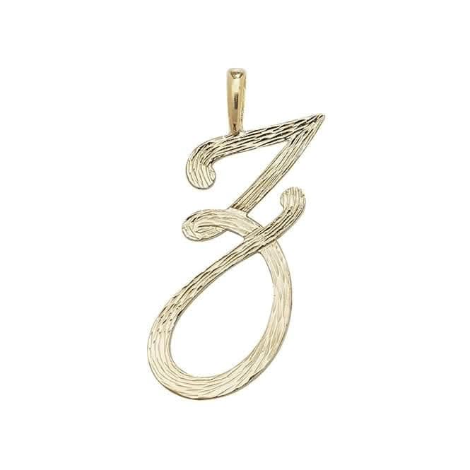 9ct Yellow Gold Barked Script Initial Pendant PN529/Z