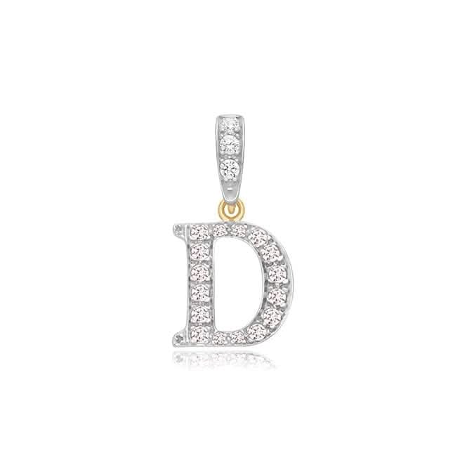 9ct Yellow Gold Zirconia Initial Pendant PN801/D