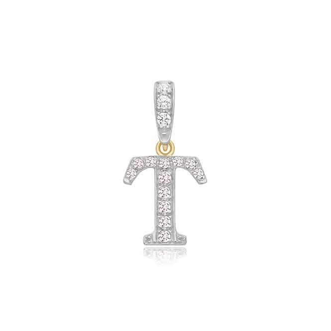 9ct Yellow Gold Zirconia Initial Pendant PN801/T