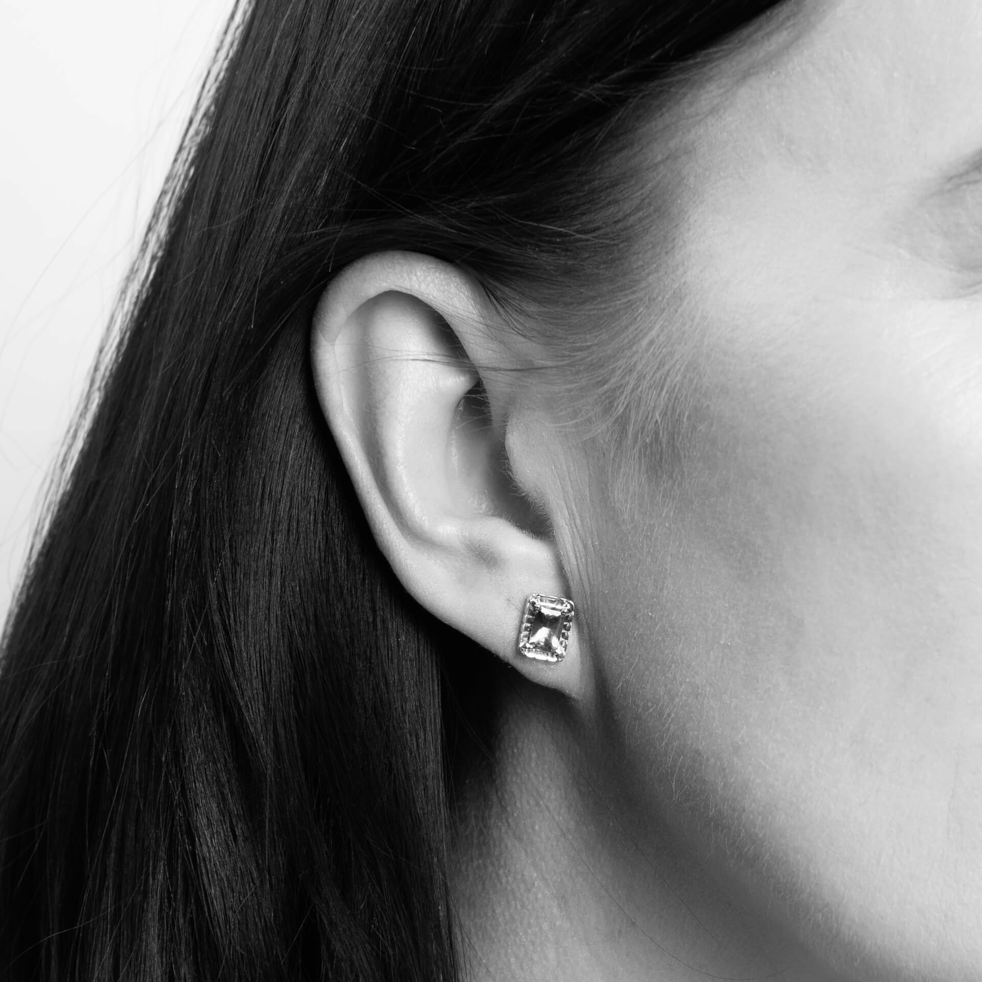 Elements Gold Detailed Octagon Citrine Stud Earrings