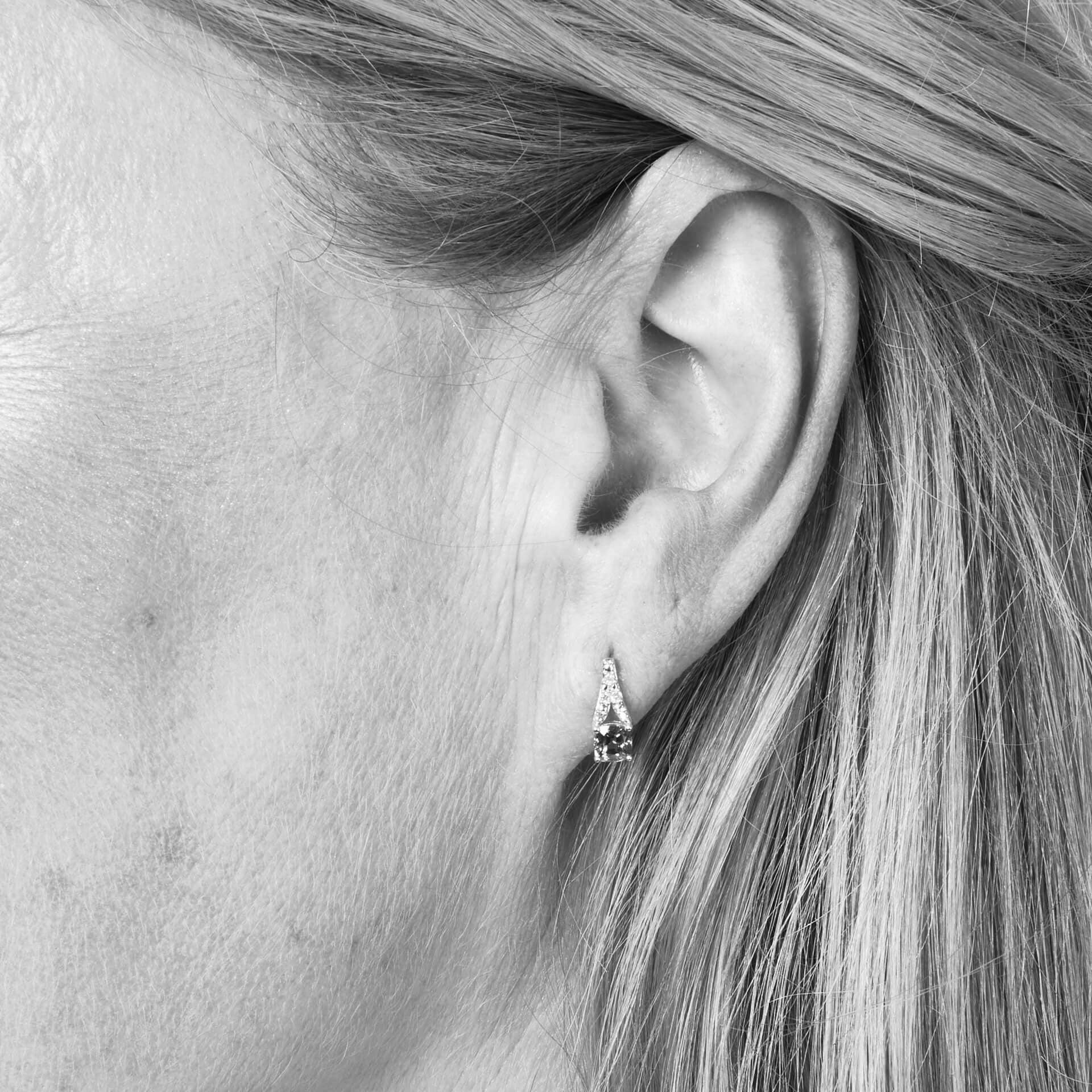 Elements Gold Rose Cut Sapphire and Diamond Drop Earrings