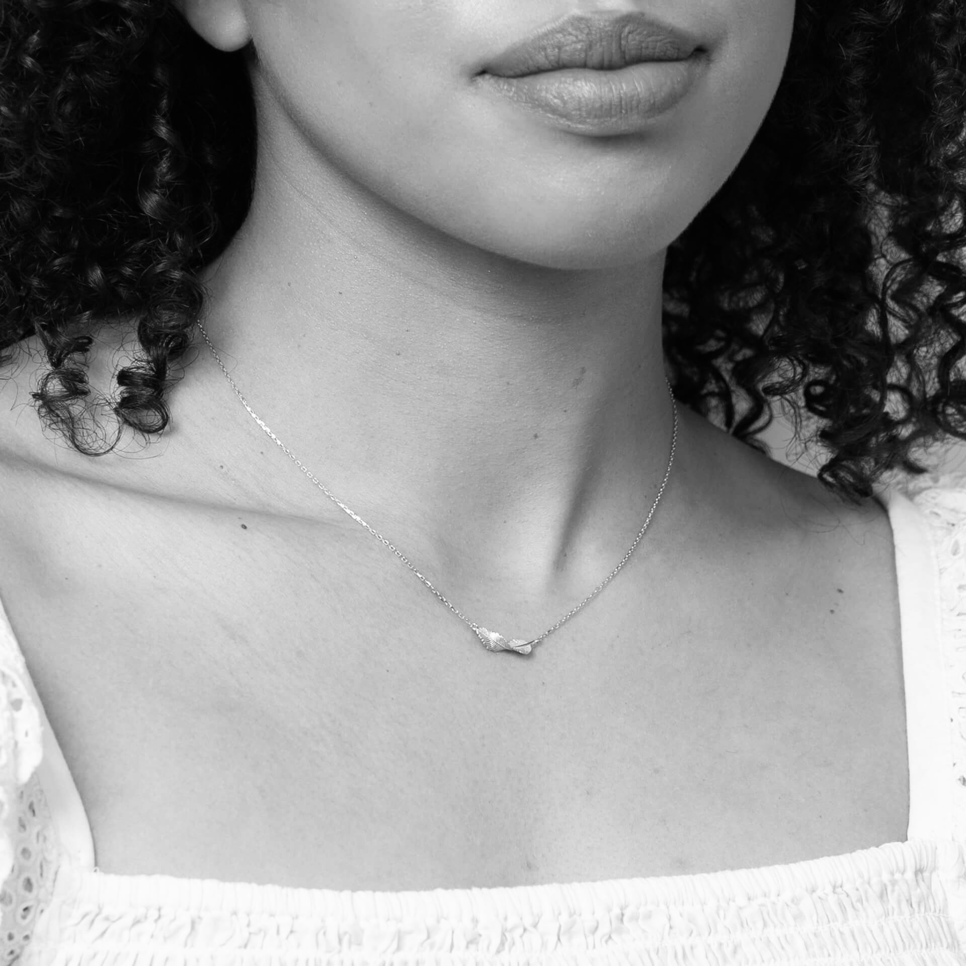 Elements Gold Twist Leaf Necklace