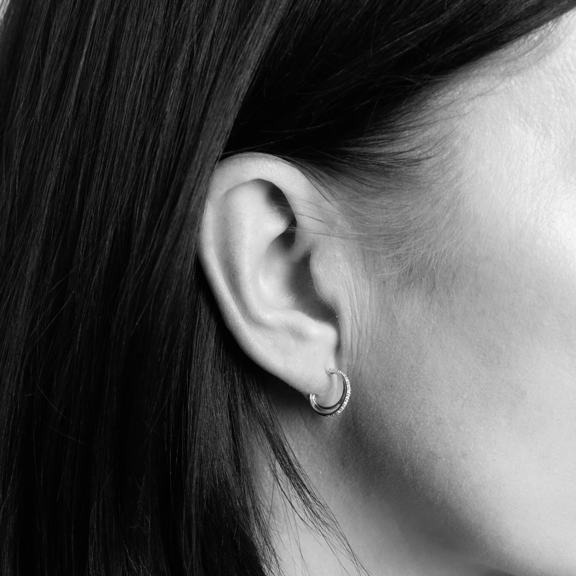 Elements Gold Diamond Double Hoop Earrings