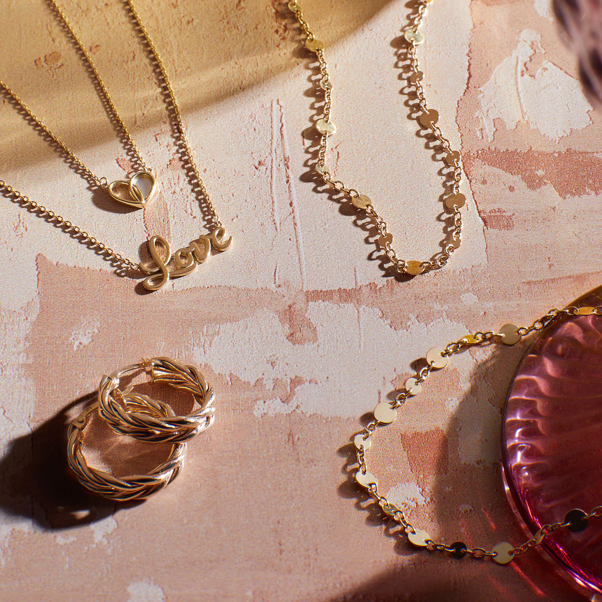 Elements Gold Discs and Chain Necklace