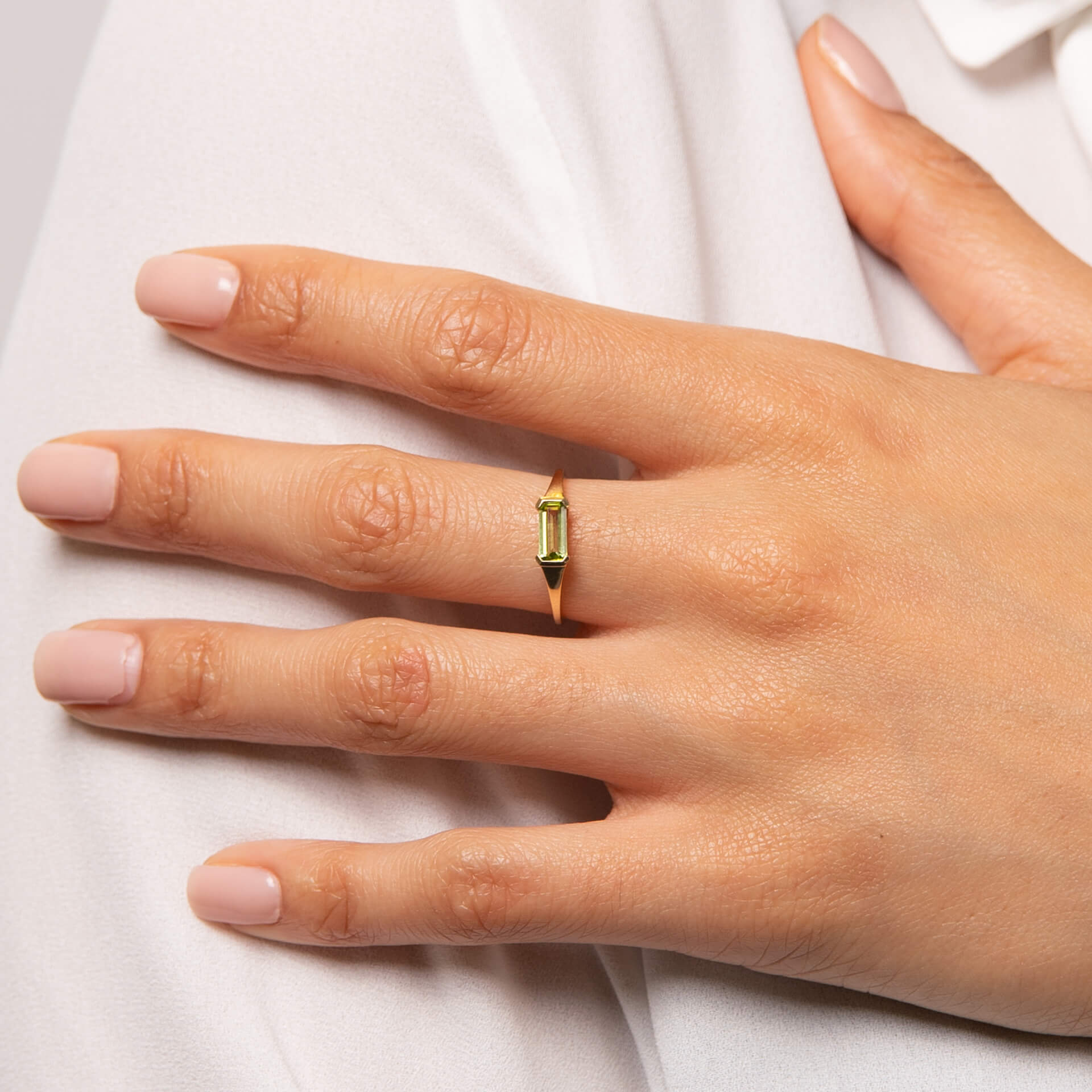 Elements Gold Elongated Semi-Precious Ring