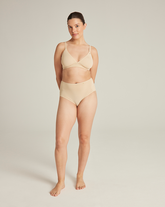 The Stretch High Waisted Brief - Bare 01
