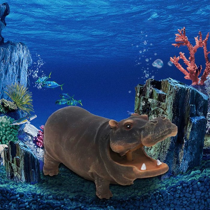 HippoPop Fish Tank Hippo Bubble Decoration Set