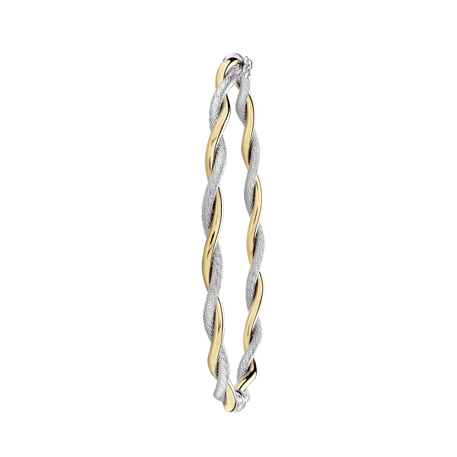 9ct Yellow & White Gold Ladies Hinged Bangle