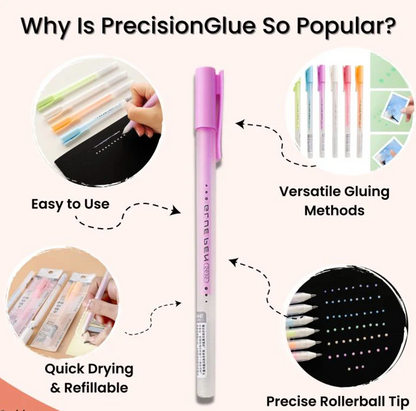 PrecisionGlue Refillable Roller Tip Gluing Pens