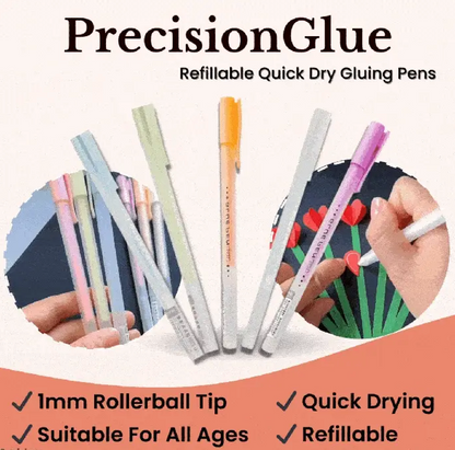 PrecisionGlue Refillable Roller Tip Gluing Pens