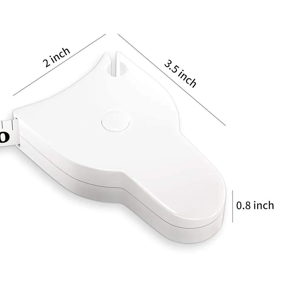 Body Measuring Tape 60 Inch Weight Loss Retractable Measure Tape with Lock Pin and Push Button for Fitness, Tailor, Sewing White