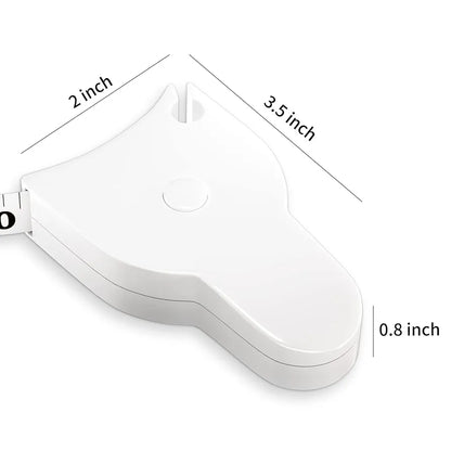 Body Measuring Tape 60 Inch Weight Loss Retractable Measure Tape with Lock Pin and Push Button for Fitness, Tailor, Sewing White