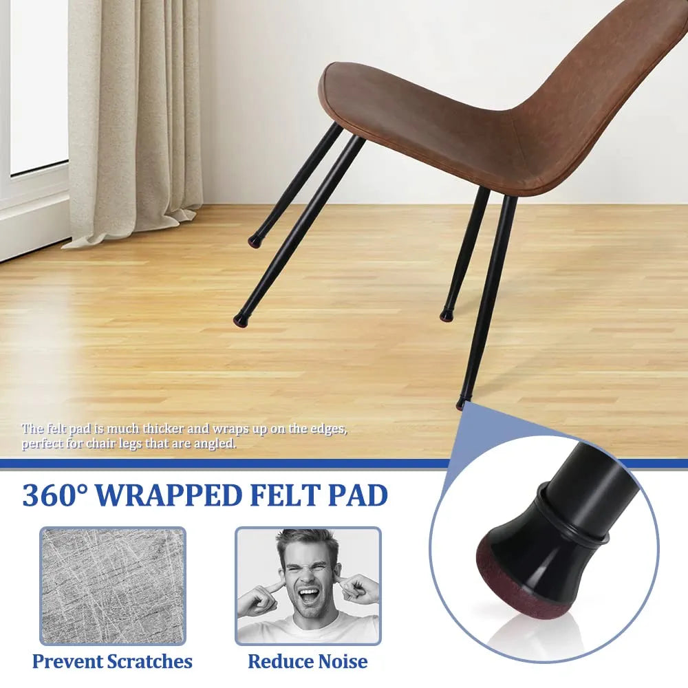 Chair Leg Floor Protectors, 16 Pcs Extra Small Black Silicone Chair Leg Covers Caps for Hardwood Floors with Wrapped Felt, Furniture Feet Protectors Pads 