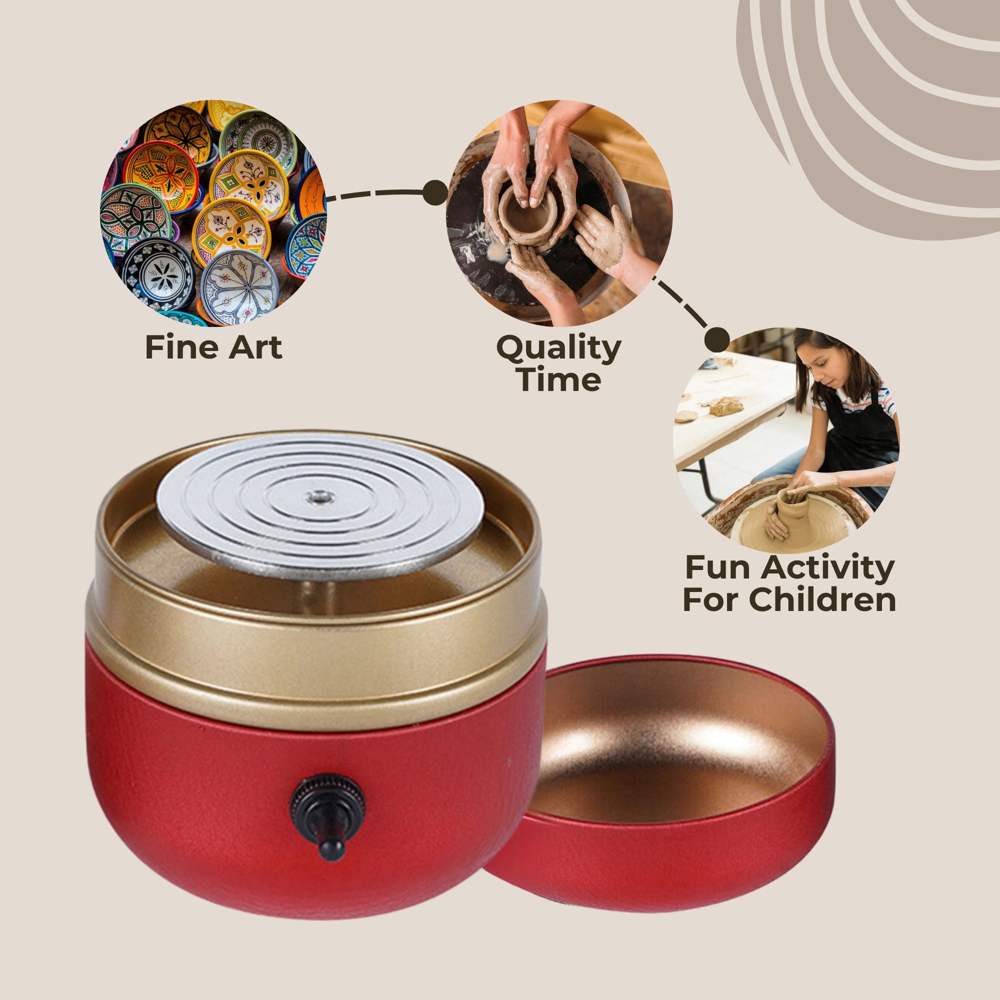 Poterio Mini Portable Pottery Machine | 8 Sculpting Tools Included