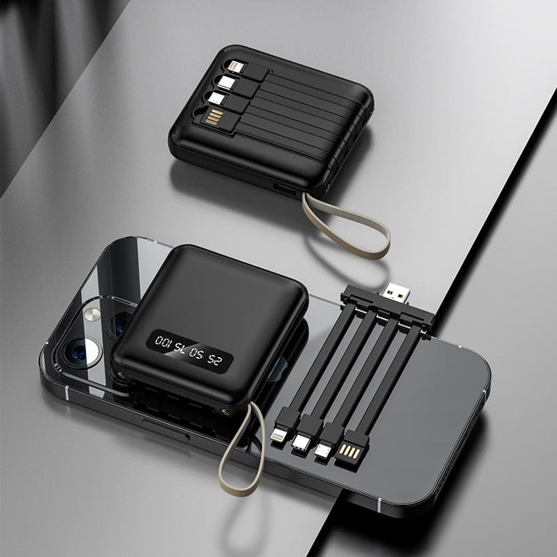 ChargeGo Mini Power Bank 20000mAh with 4 Cables