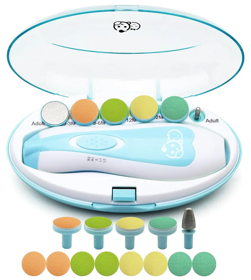 Baby Nail Trimmer 21 in 1, Usage Labeled Case & 13 Extra Replacement Tools, Royal Angels Baby Electric Nail File, Baby Nail Care, Nail Clipper Newborn Toddler Toes & Fingernails Nail Kit 