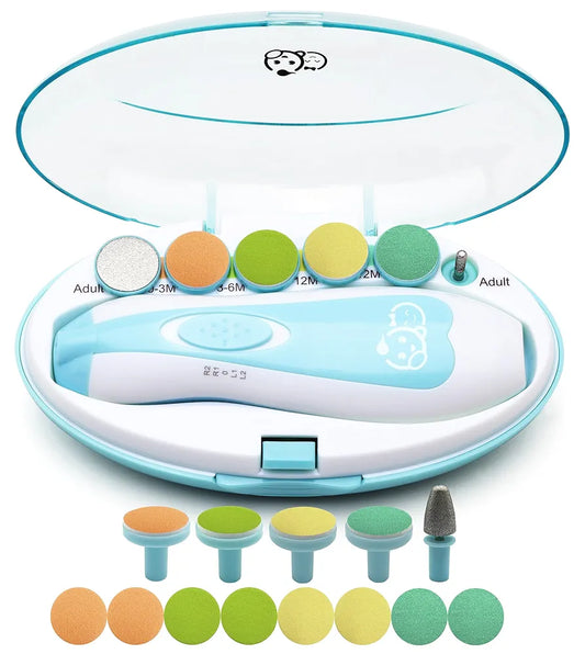 Baby Nail Trimmer 21 in 1, Usage Labeled Case & 13 Extra Replacement Tools, Royal Angels Baby Electric Nail File, Baby Nail Care, Nail Clipper Newborn Toddler Toes & Fingernails Nail Kit 