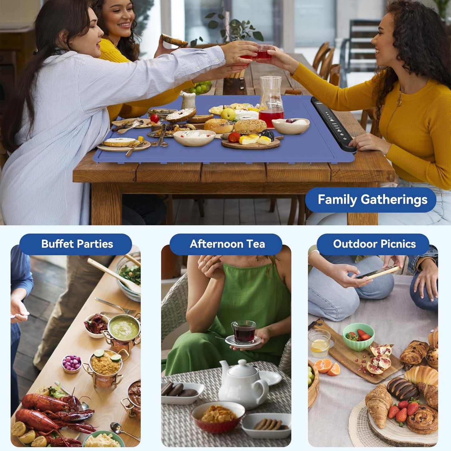 🔥Hot Sale - 50% OFF🔥 Food Warming Mat – An Efficient Solution to Keep Food Hot