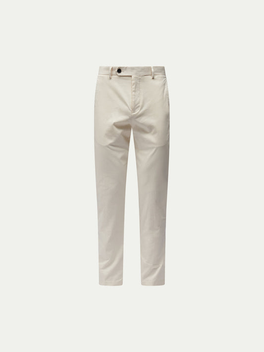 Stretch Cotton Trouser in Egret