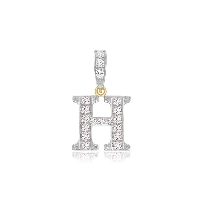 9ct Yellow Gold Zirconia Initial Pendant PN801/H