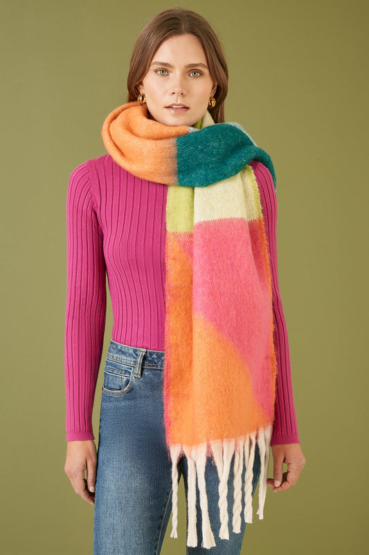 Yumi Multicolour Oversize Fluffy Scarf