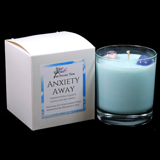 Anxiety Away - Crystal Infused Scented Candle