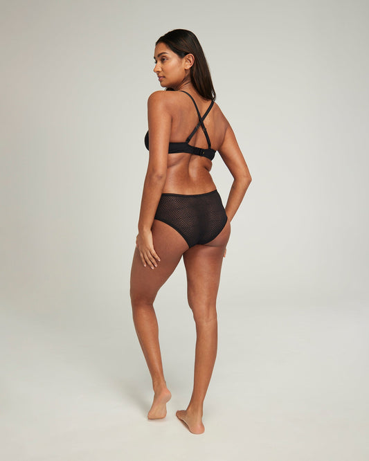 The Sheer Deco Hipster Brief 3 Pack - Black