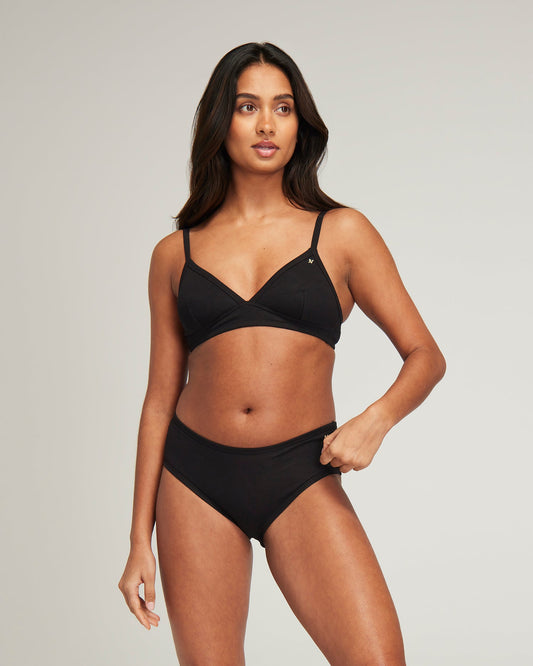 The Organic Cotton Easy Does It Bralette - Black