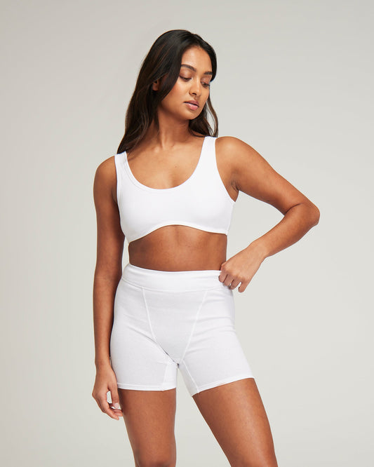 The Organic Cotton Dip Front Bralette - Cotton White