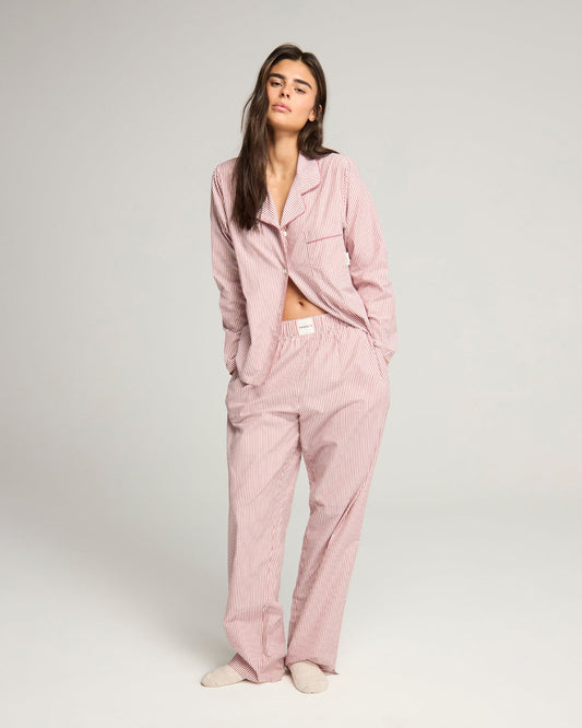 The Classic PJ Set - Mulberry Stripe