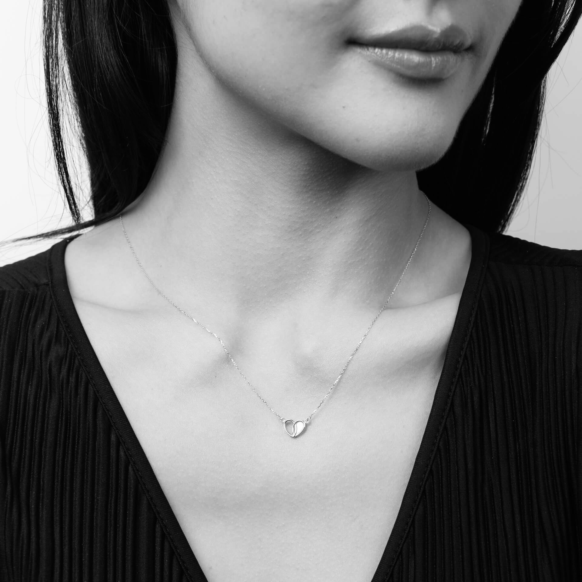 Elements Gold Heart Necklace with Mother of Pearl