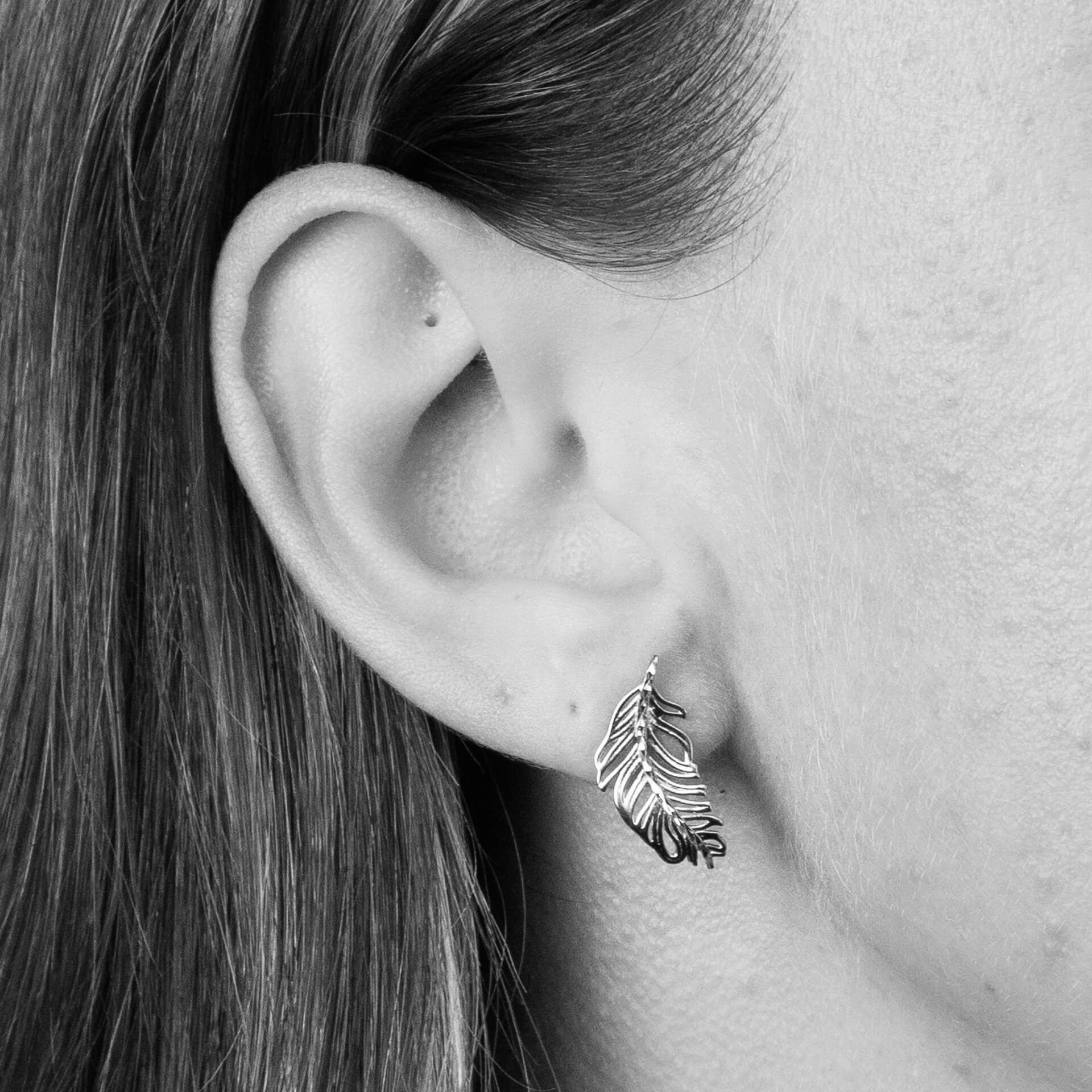 Elements Gold Feather Earrings