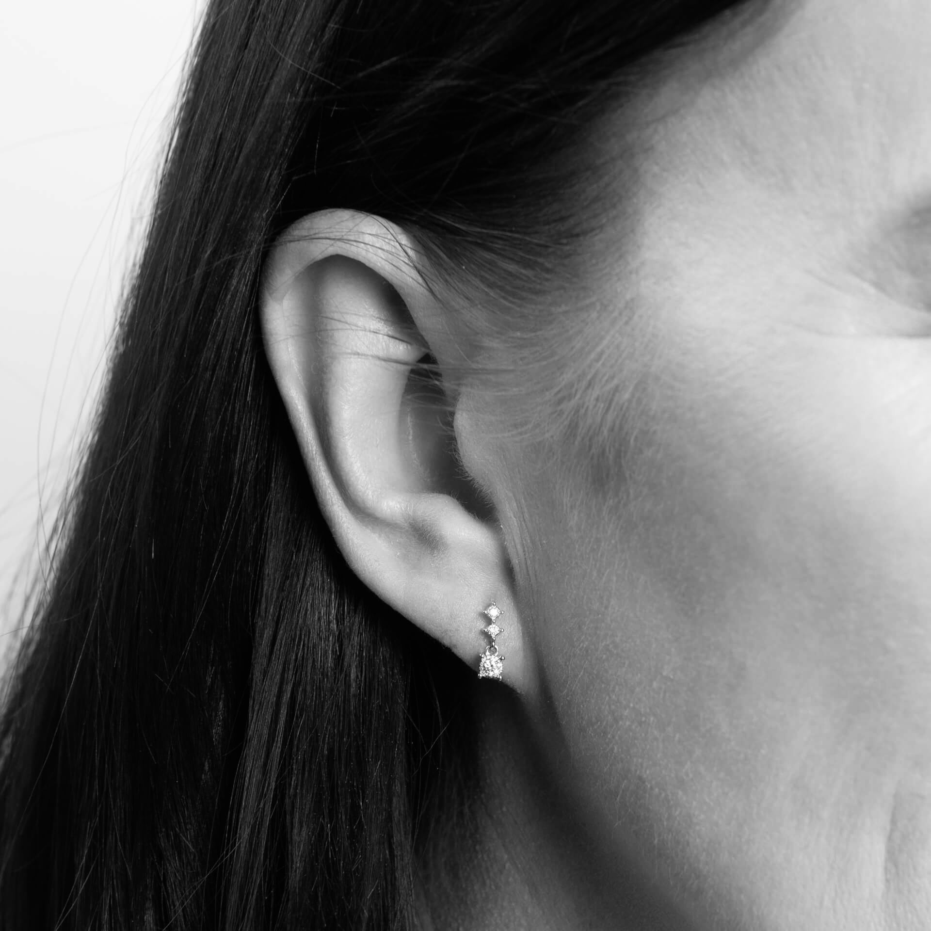 Elements Gold Diamond Trilogy Drop Earrings