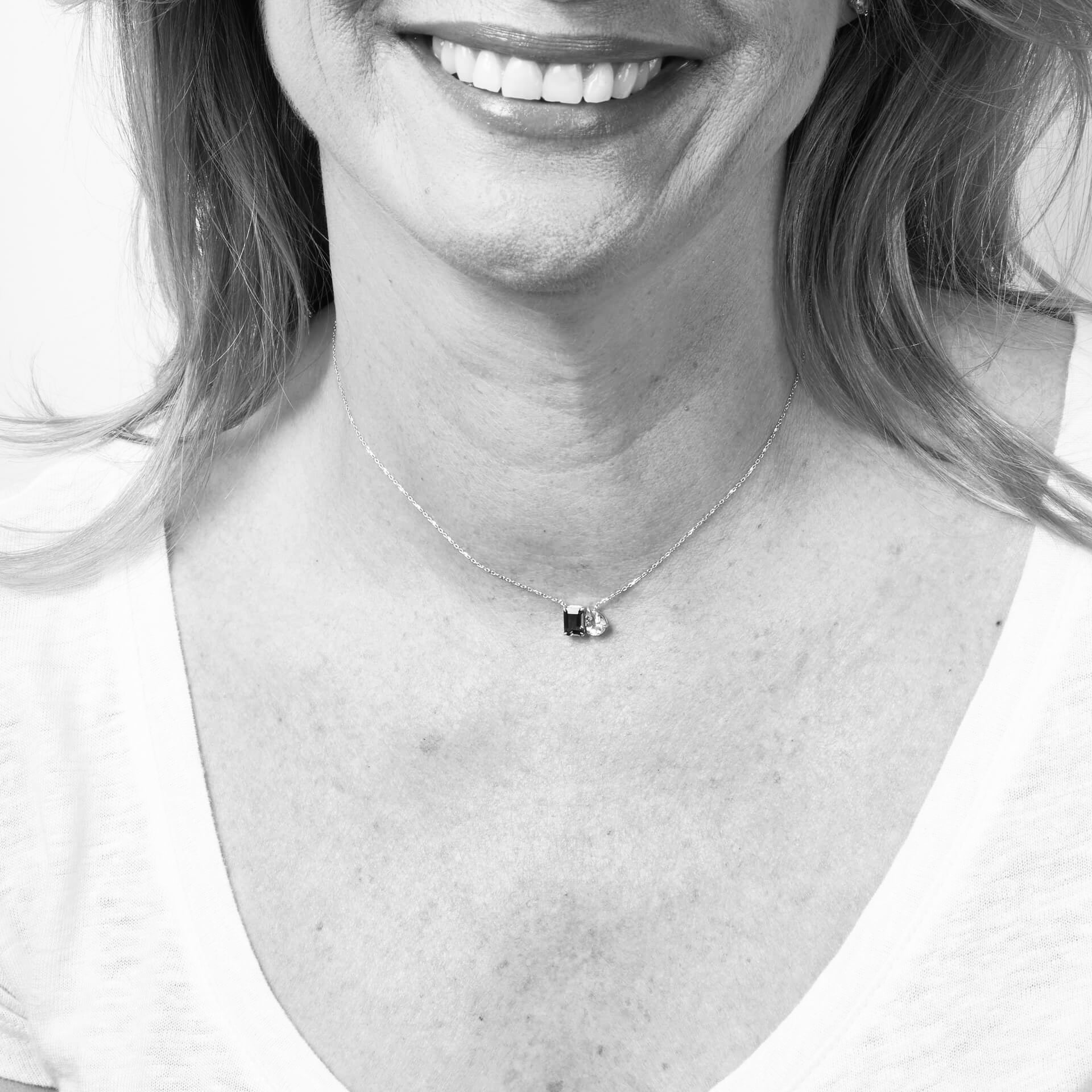 Elements Gold Toi et Moi Blue Topaz Necklace