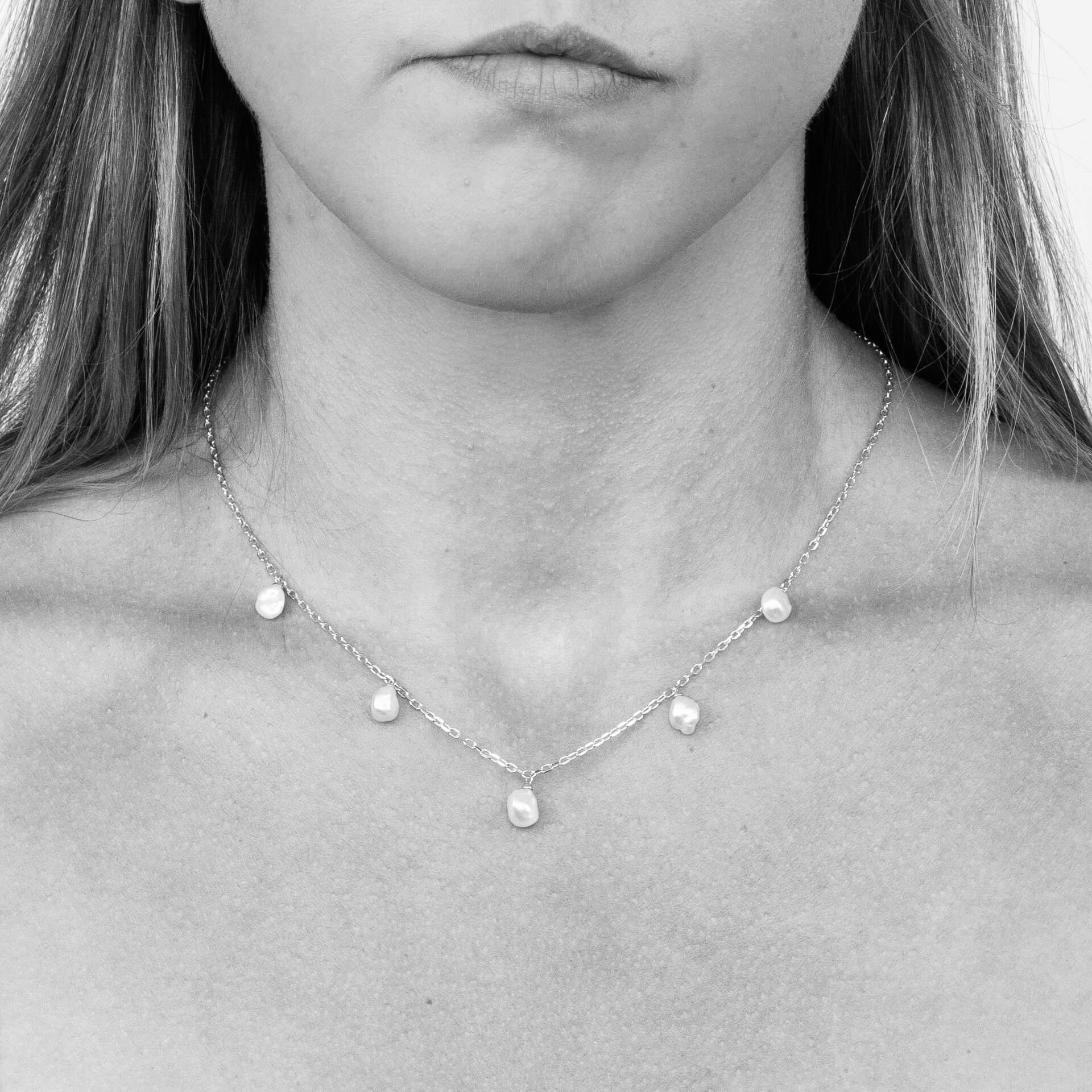 Elements Gold Keshi Pearl Charm Necklace