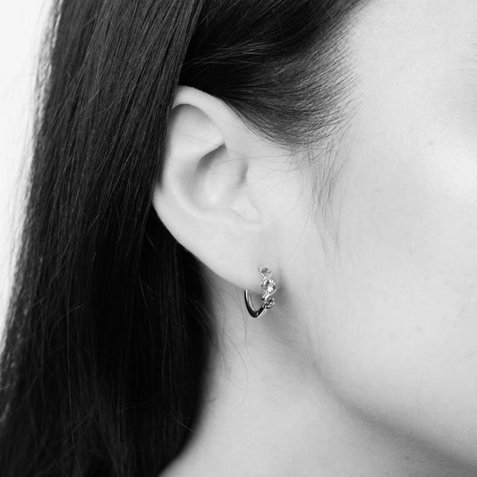 Elements Gold Amalfi Three Colour Twist Hoop Earrings