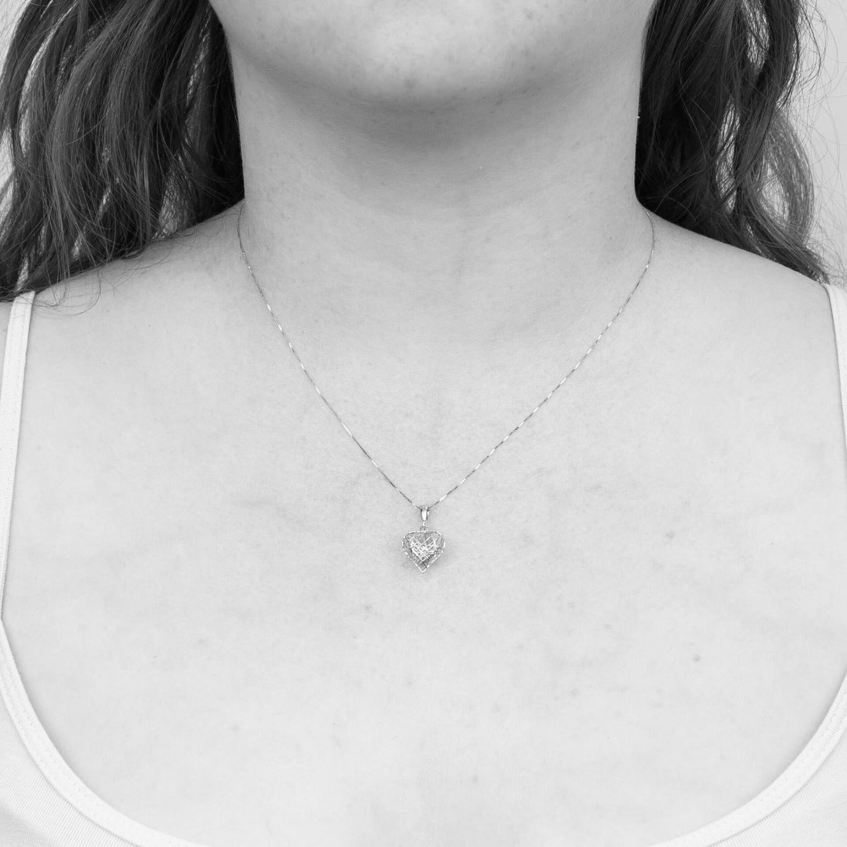 Elements Gold Caged Heart Pendant