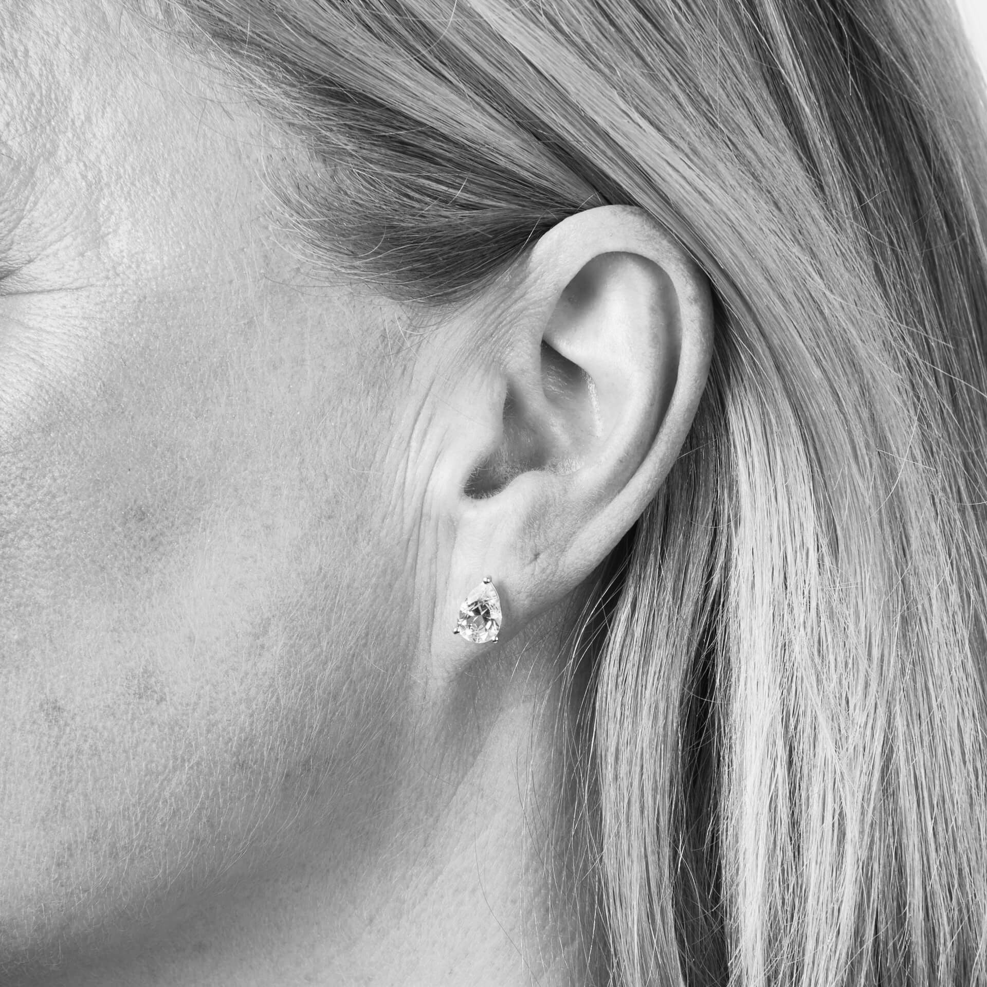 Elements Gold Pear Fancy Cut Topaz Stud Earrings