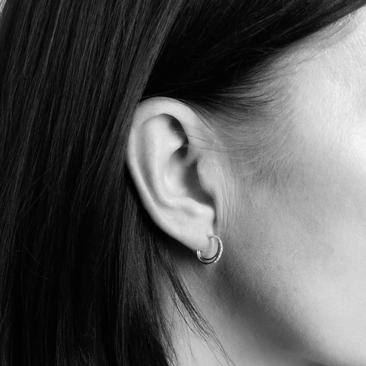 Elements Gold Diamond Double Hoop Earrings