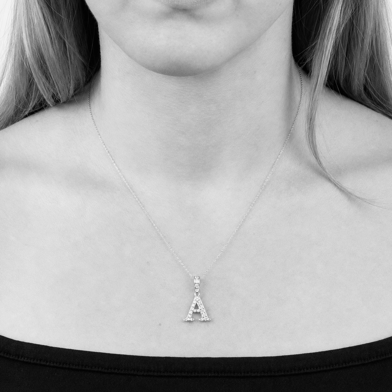 9ct Yellow Gold Zirconia Initial Pendant PN801/A