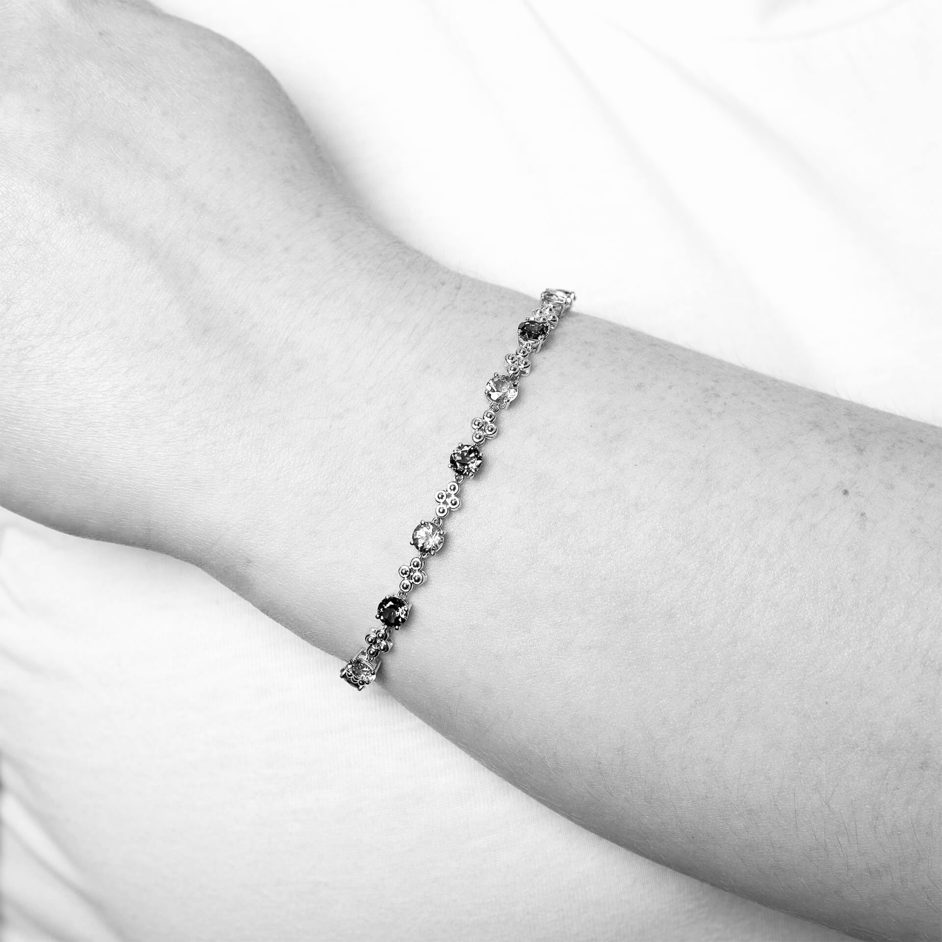 Elements Gold Ornate Blue Topaz Bracelet
