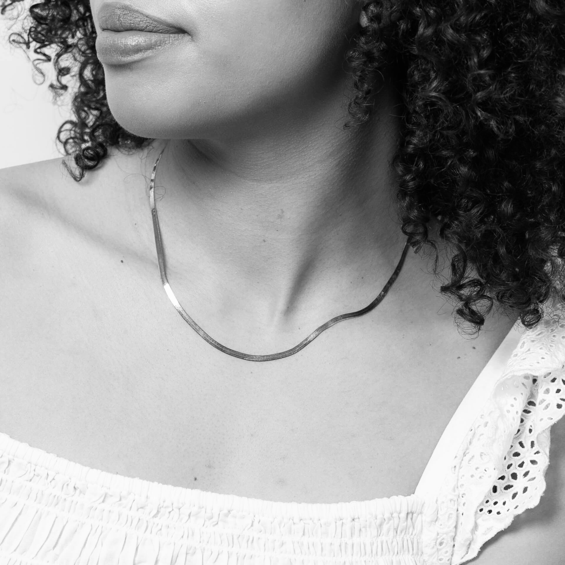 Elements Gold Herringbone Chain Necklace