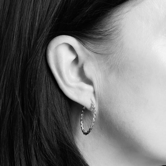 Elements Gold Twisted Rope Hoop Earrings