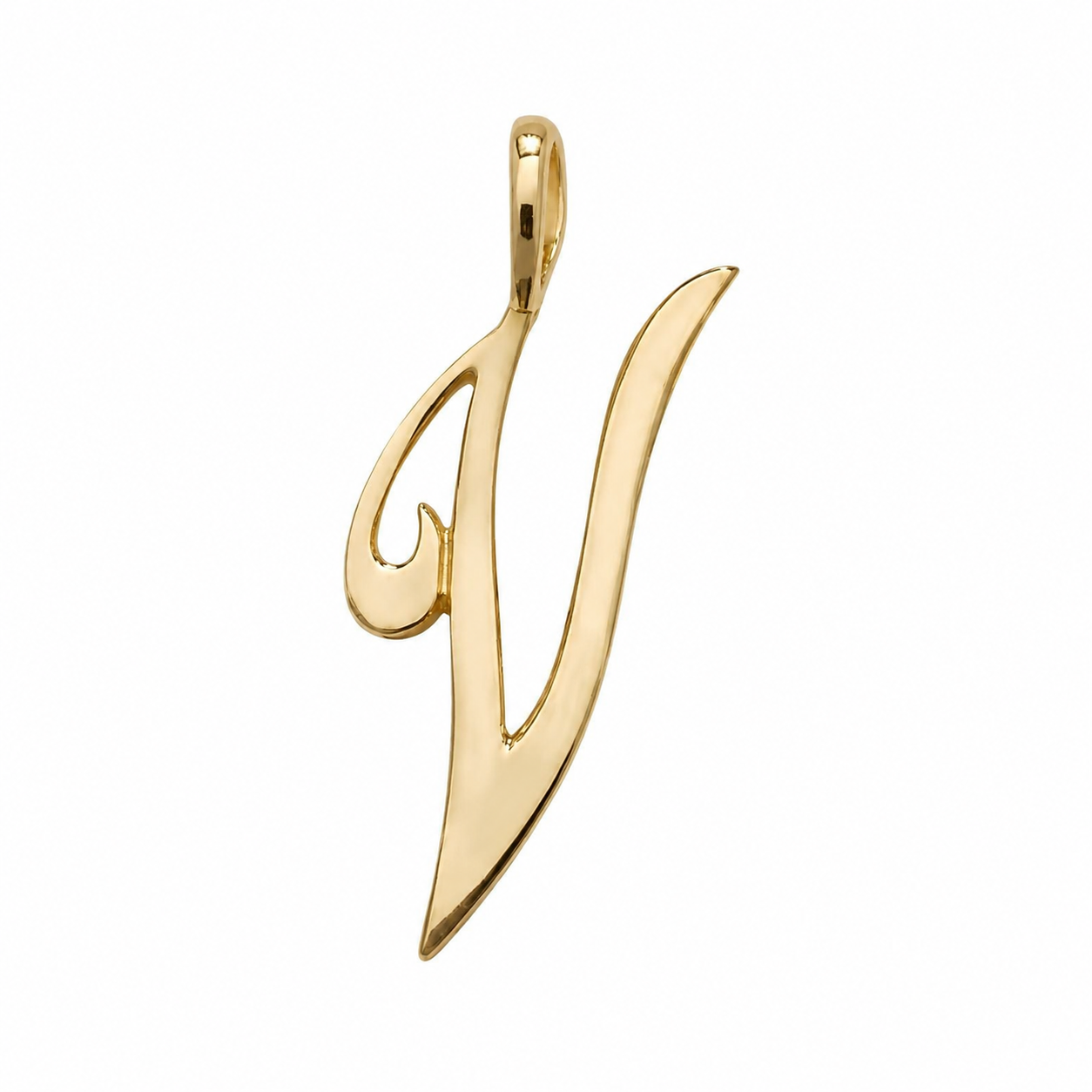 9ct Yellow Gold Polished Script Initial Pendant PN528/V