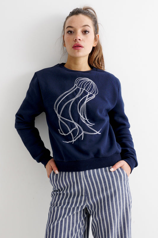 Jan Jellyfish Embroidered Sweatshirt