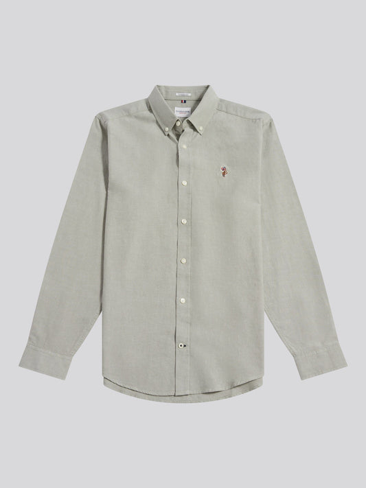 Mens Peached Oxford Shirt Sea Spray