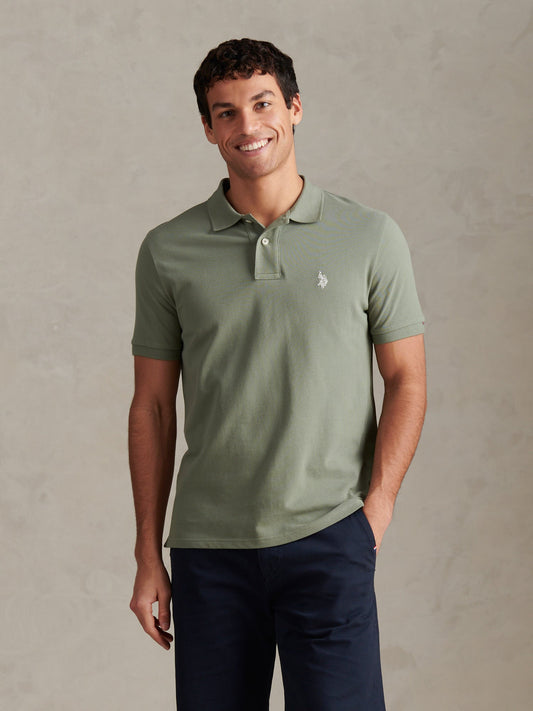 Mens Double Horsemen Polo Shirt Sea Spray