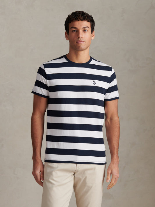 Mens Classic Stripe T-Shirt Dark Sapphire Navy