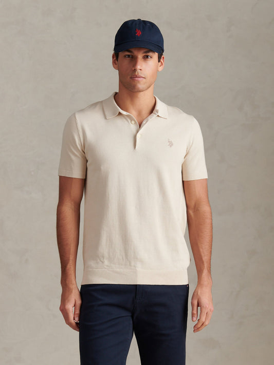 Mens Combed Cotton Polo Shirt Beige