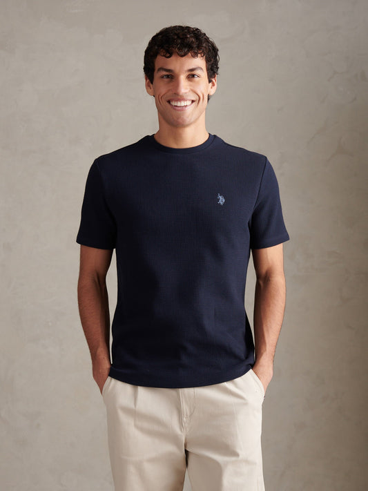 Mens Waffle Jersey T-Shirt Dark Sapphire Navy